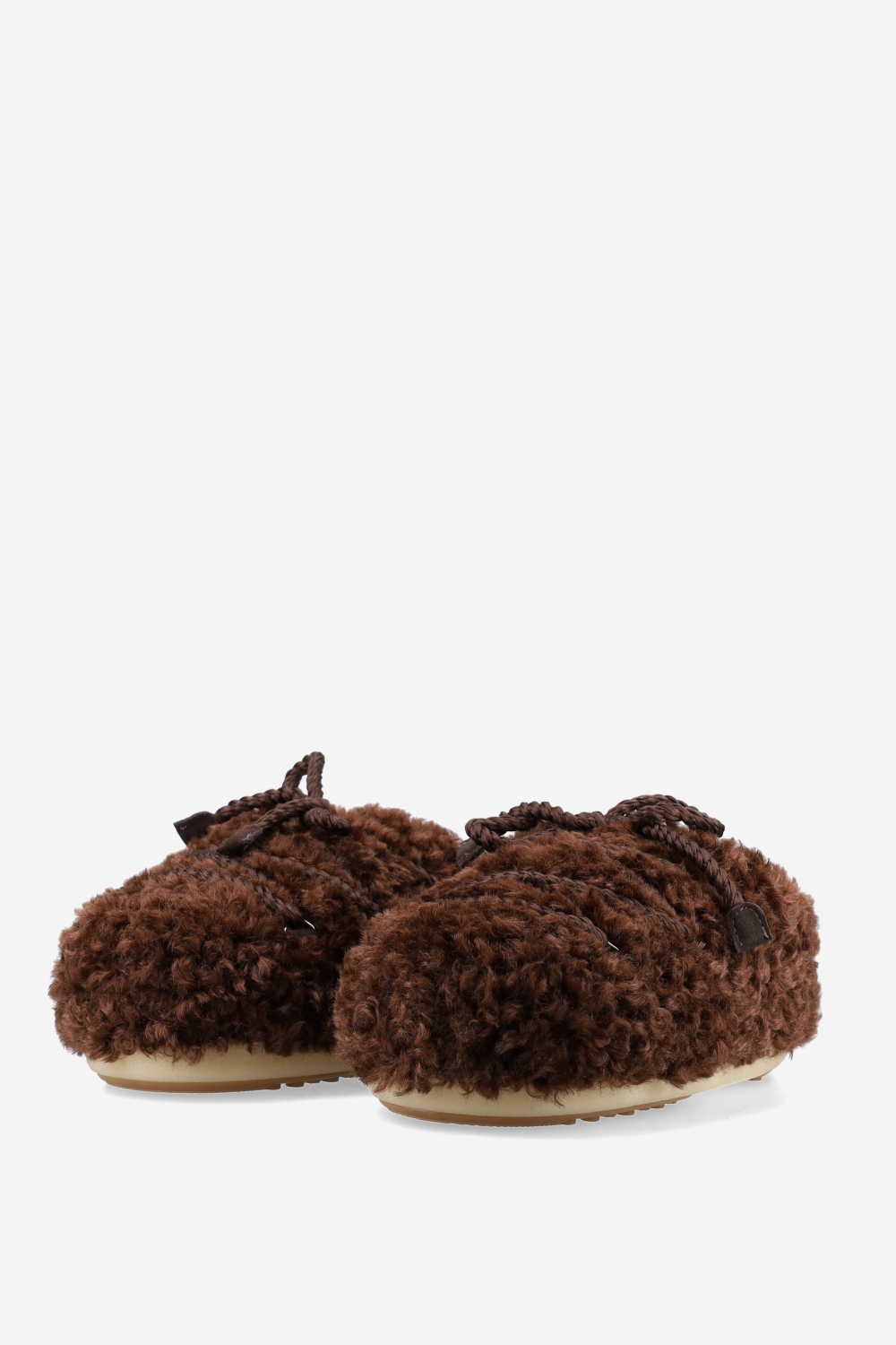 Evx curly faux fur mules