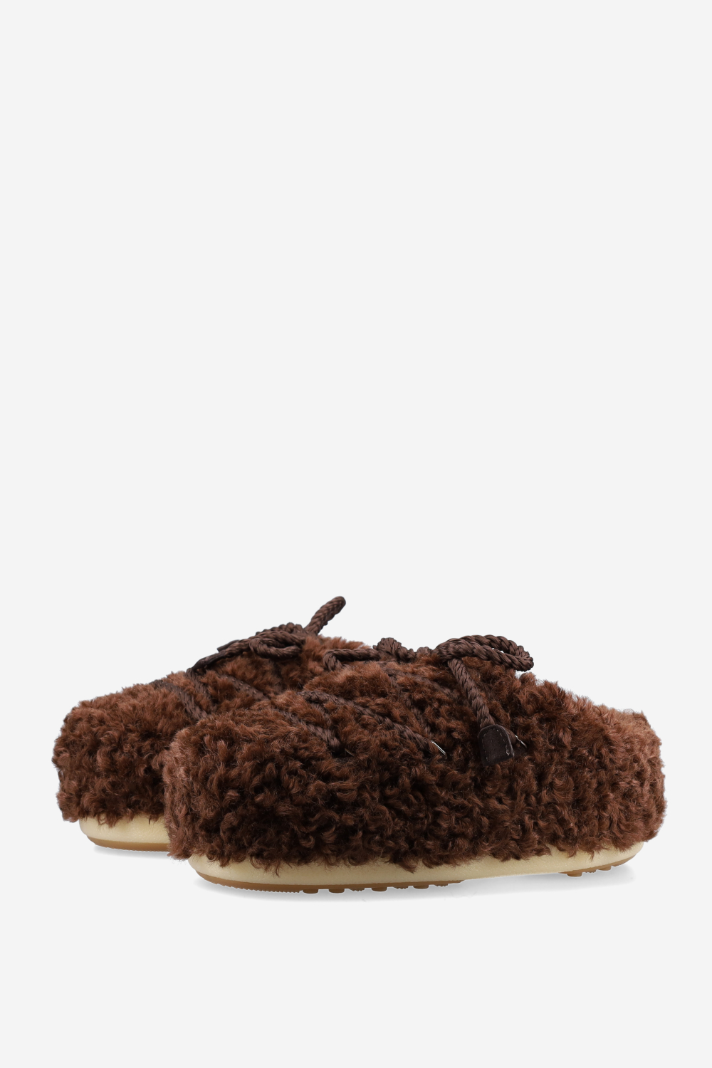 Evx curly faux fur mules