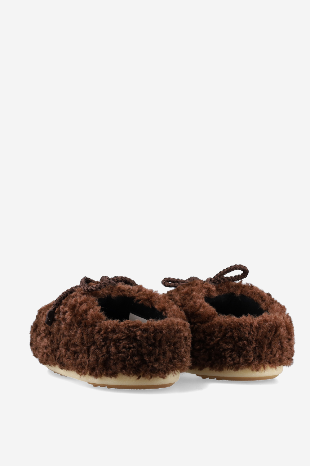 Evx curly faux fur mules