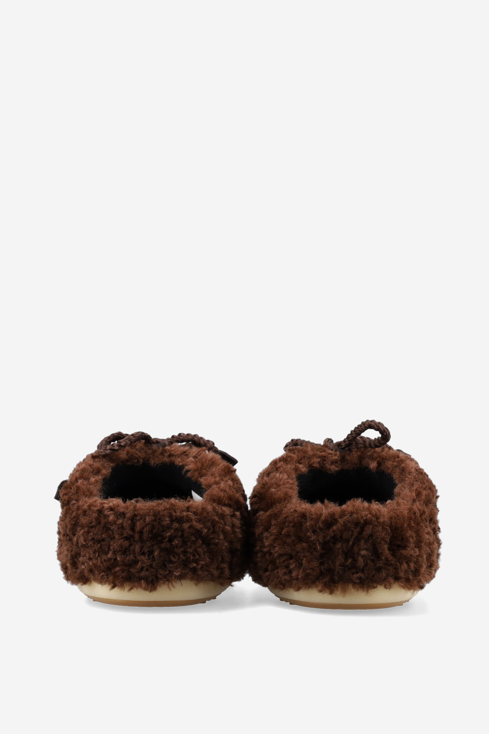Evx curly faux fur mules