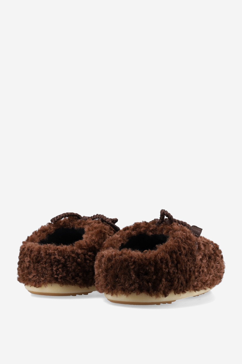Evx curly faux fur mules
