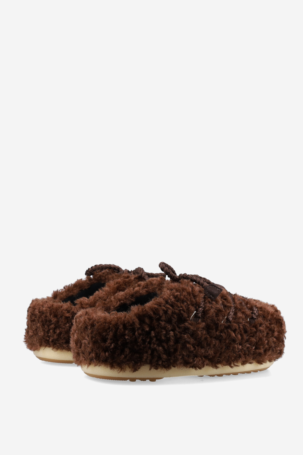 Evx curly faux fur mules