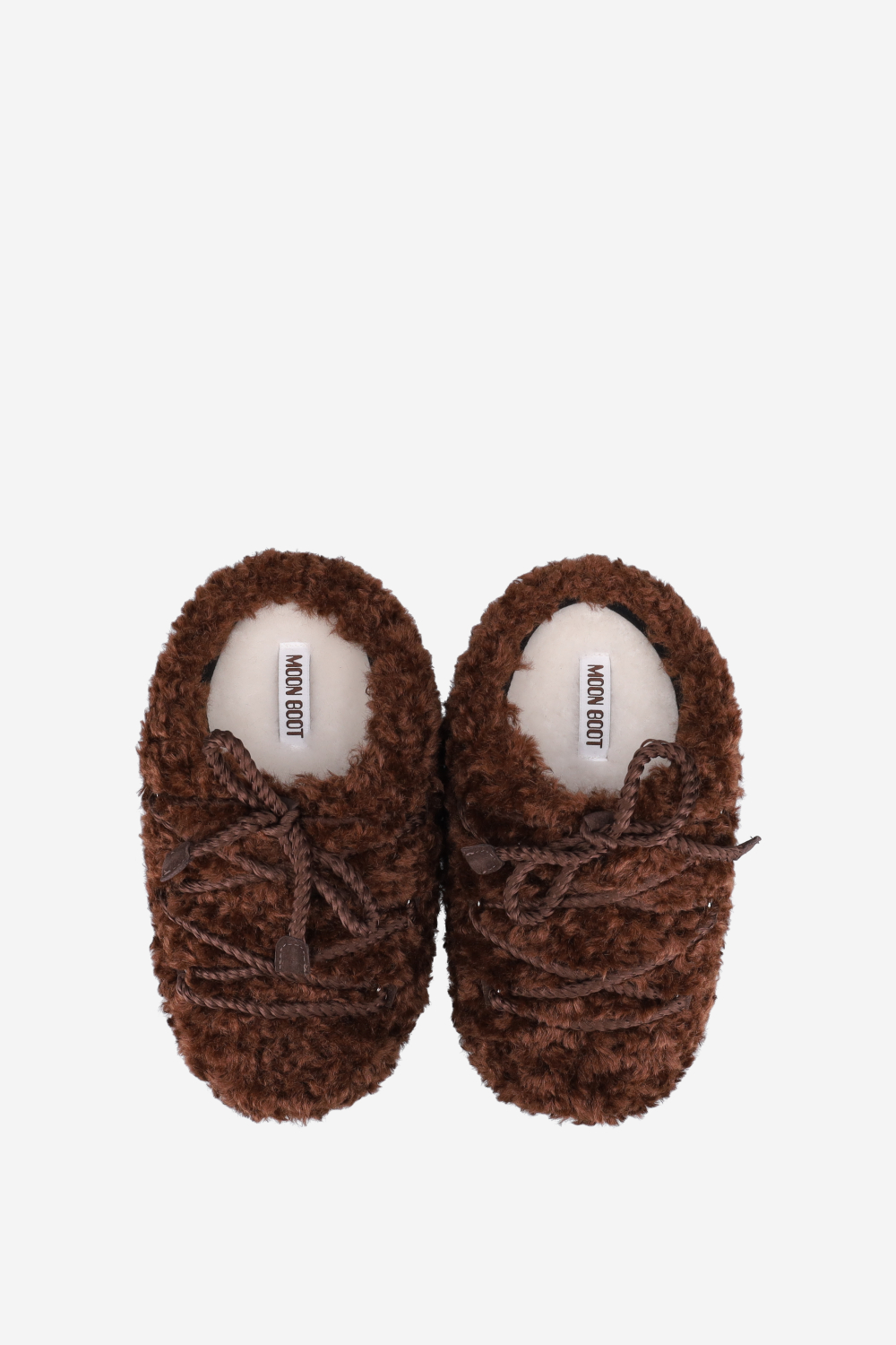 Evx curly faux fur mules