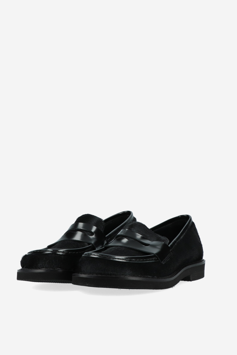 Pony hair leather loafers