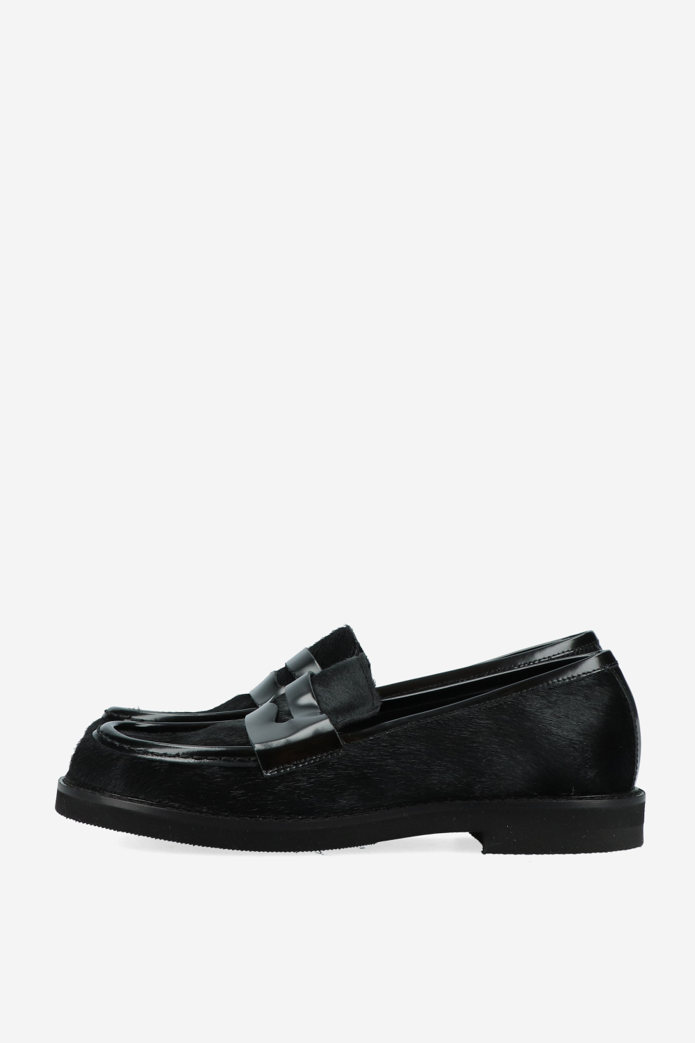 Pony hair leather loafers