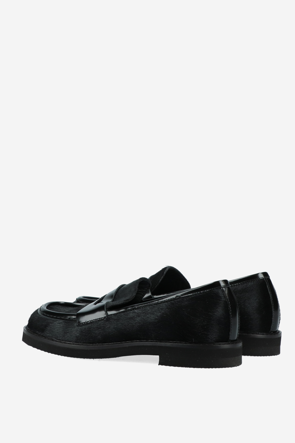 Pony hair leather loafers