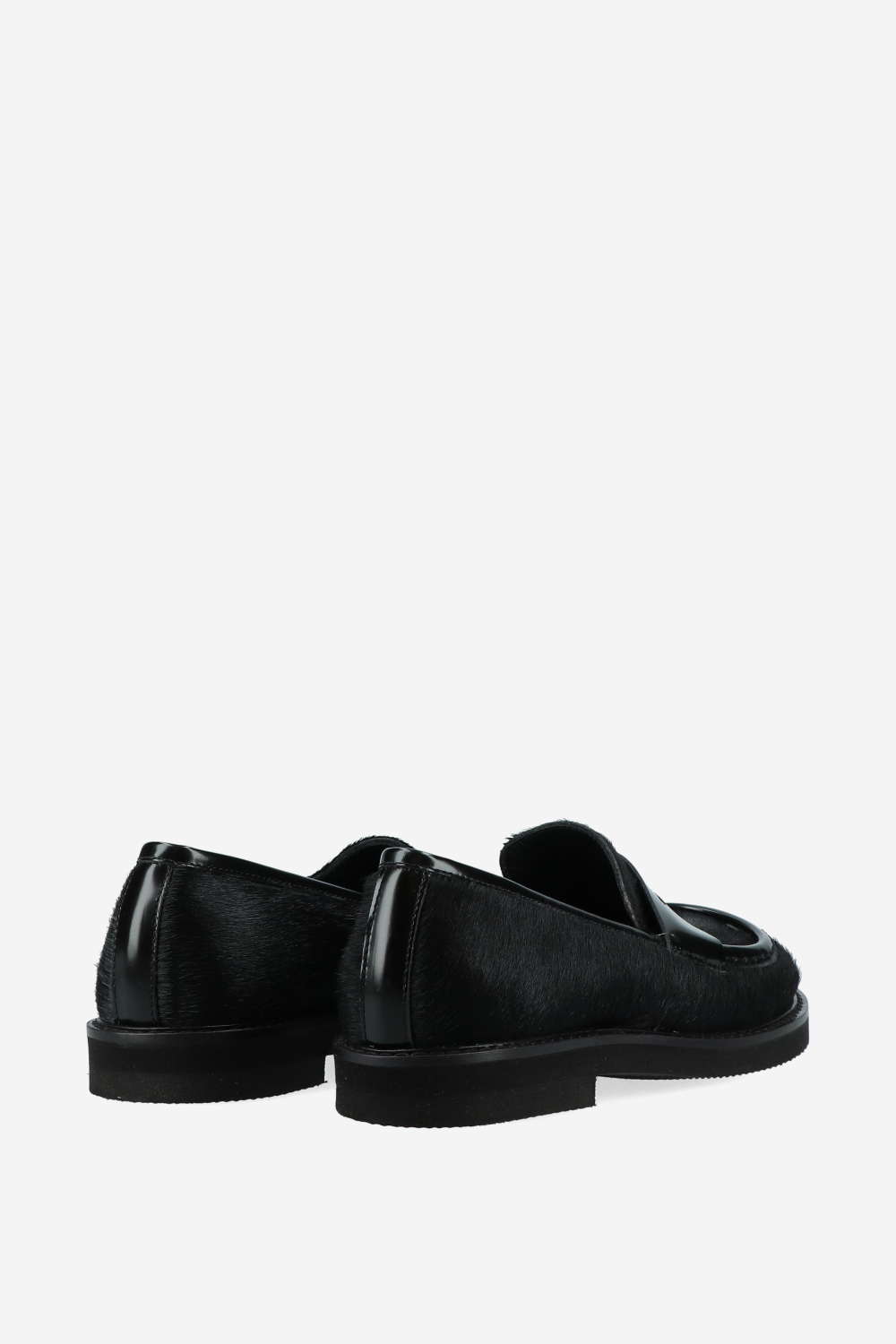 Pony hair leather loafers