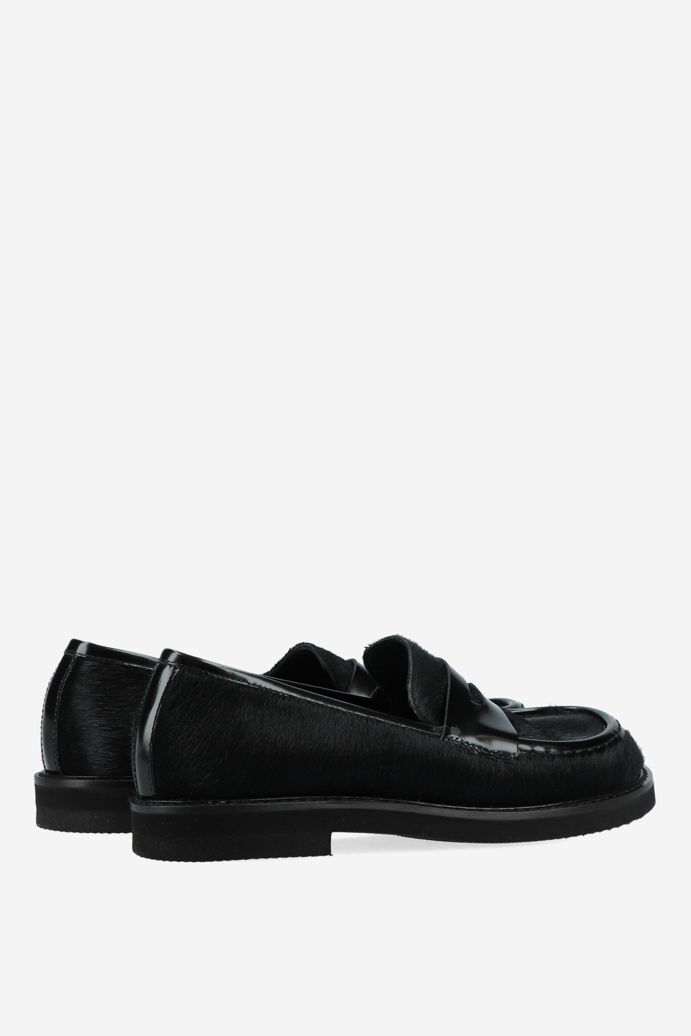 Pony hair leather loafers