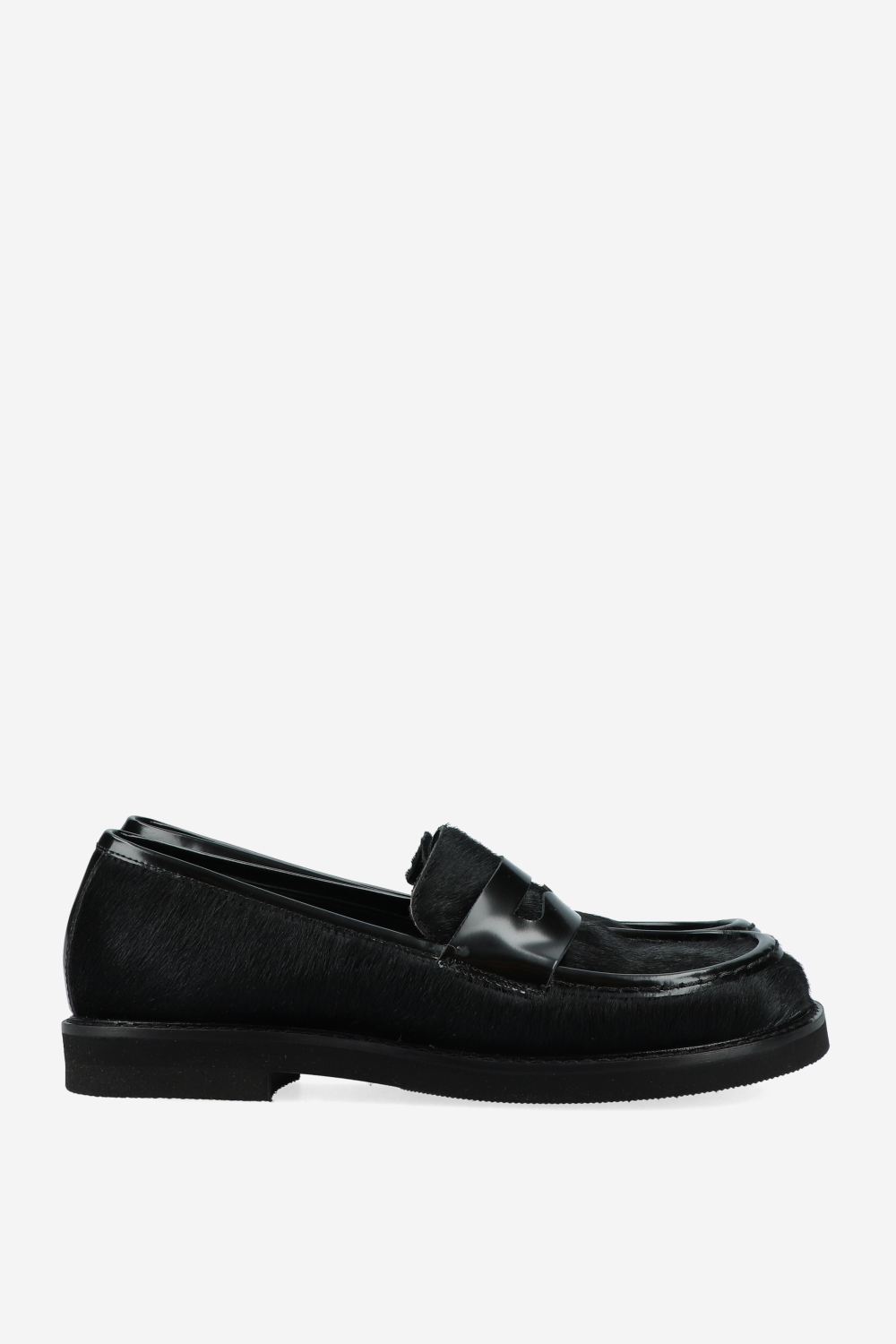 Pony hair leather loafers