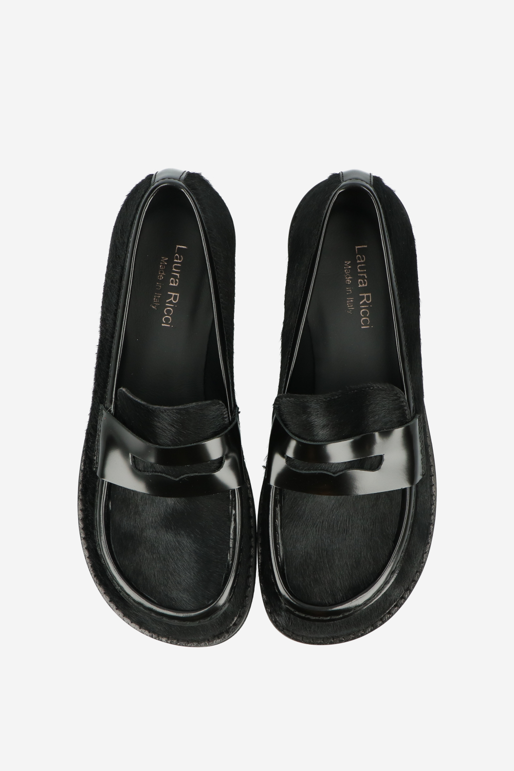 Pony hair leather loafers
