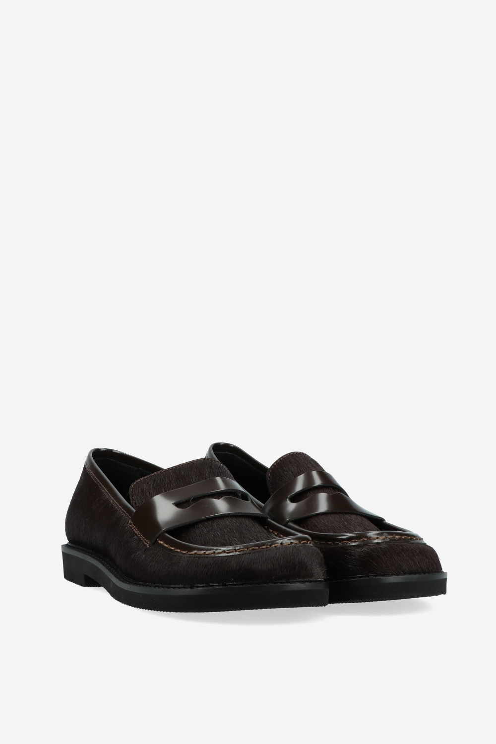 Pony hair leather loafers