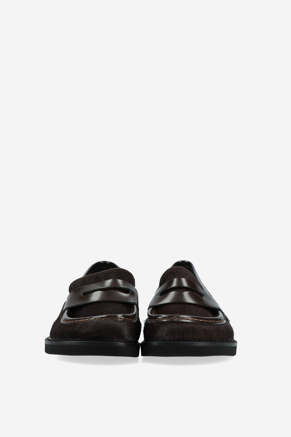 Pony hair leather loafers