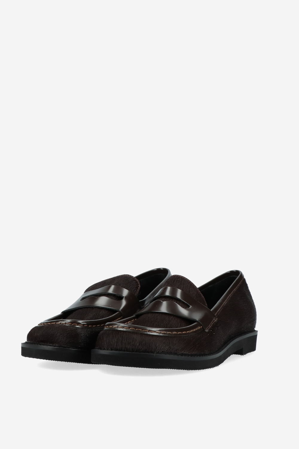 Pony hair leather loafers