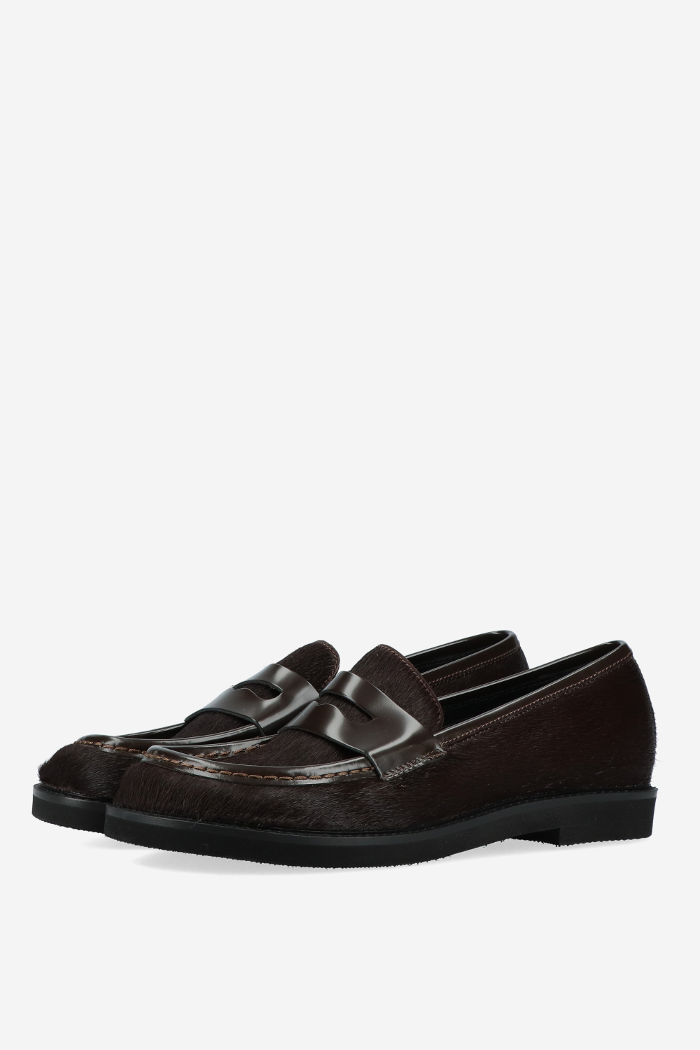 Pony hair leather loafers