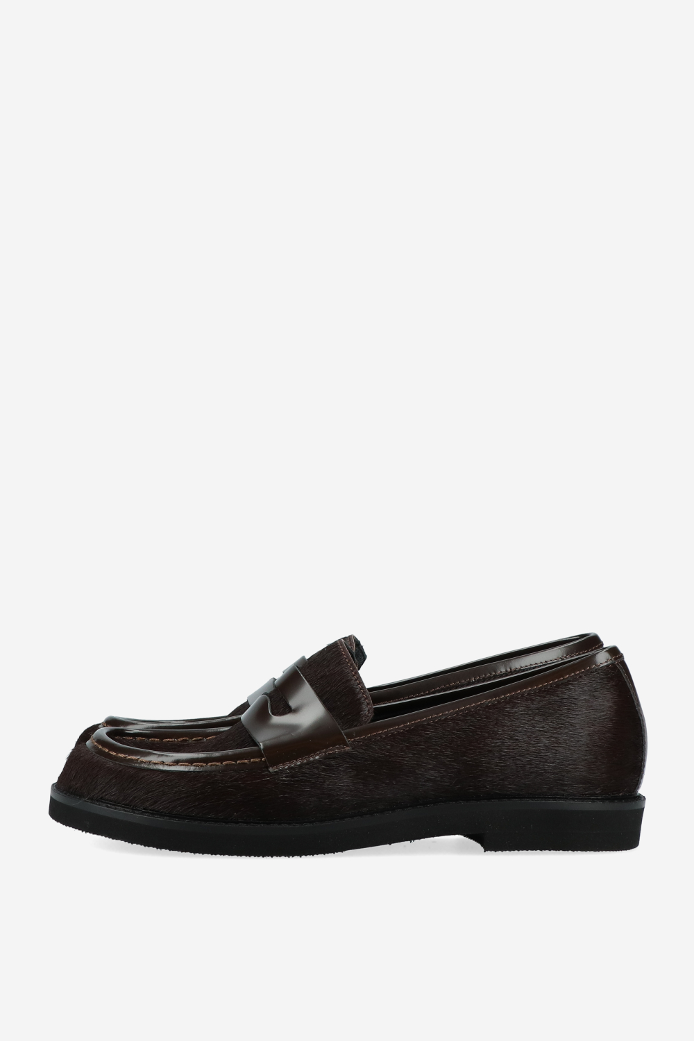 Pony hair leather loafers