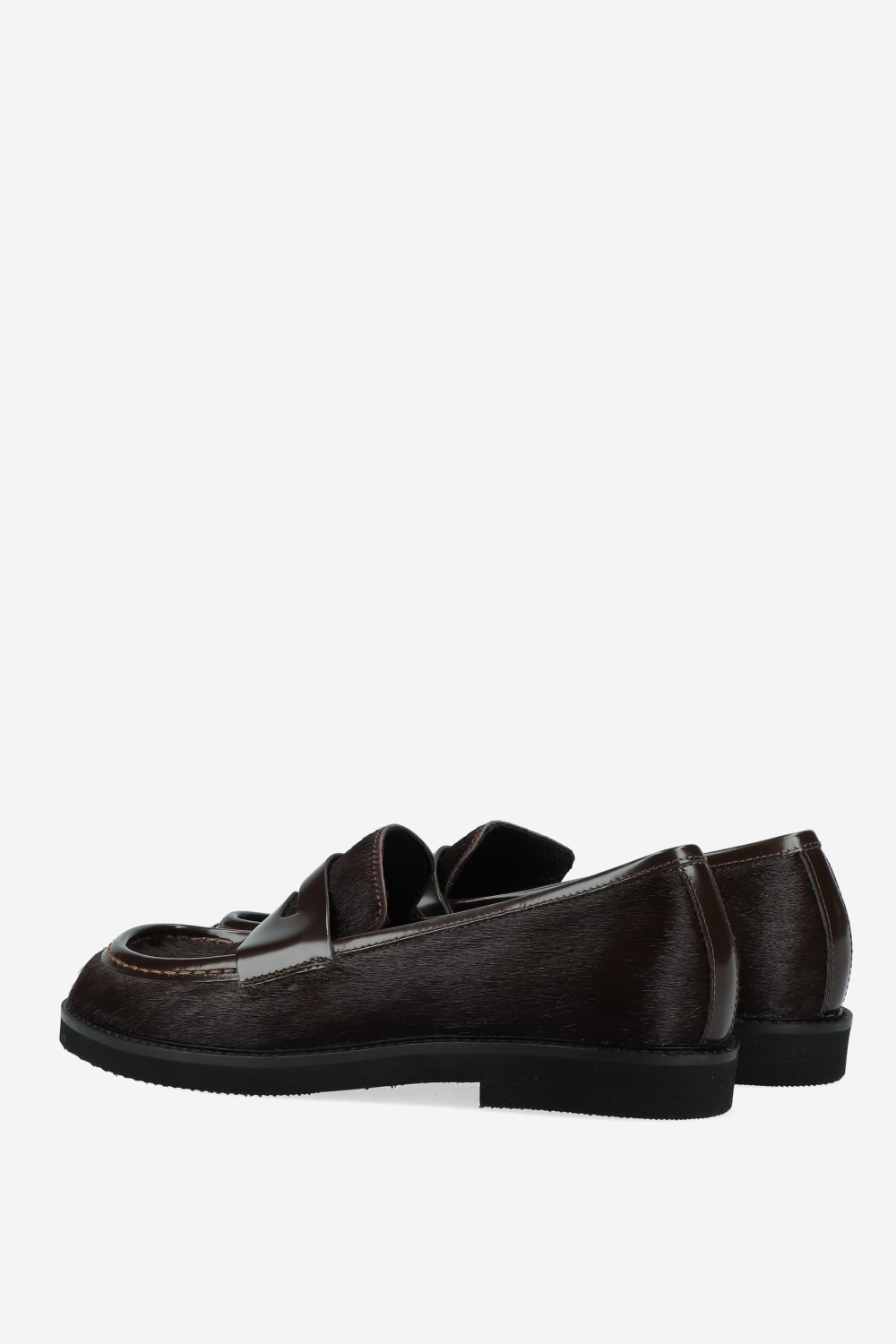 Pony hair leather loafers