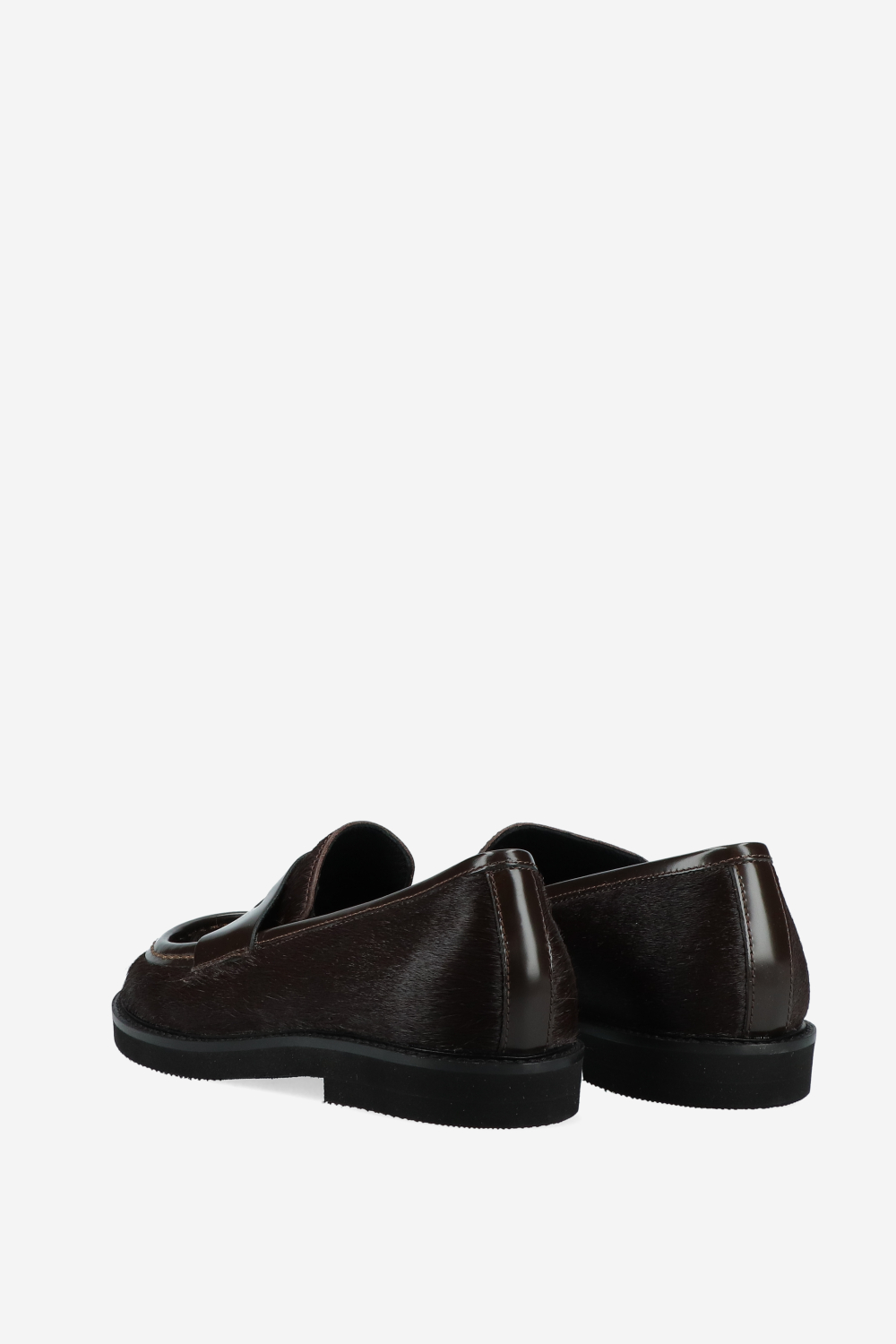 Pony hair leather loafers