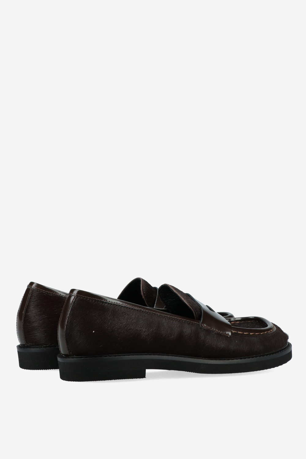 Pony hair leather loafers