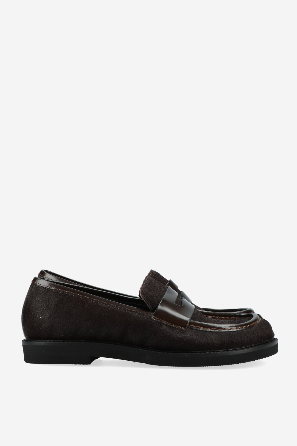 Pony hair leather loafers