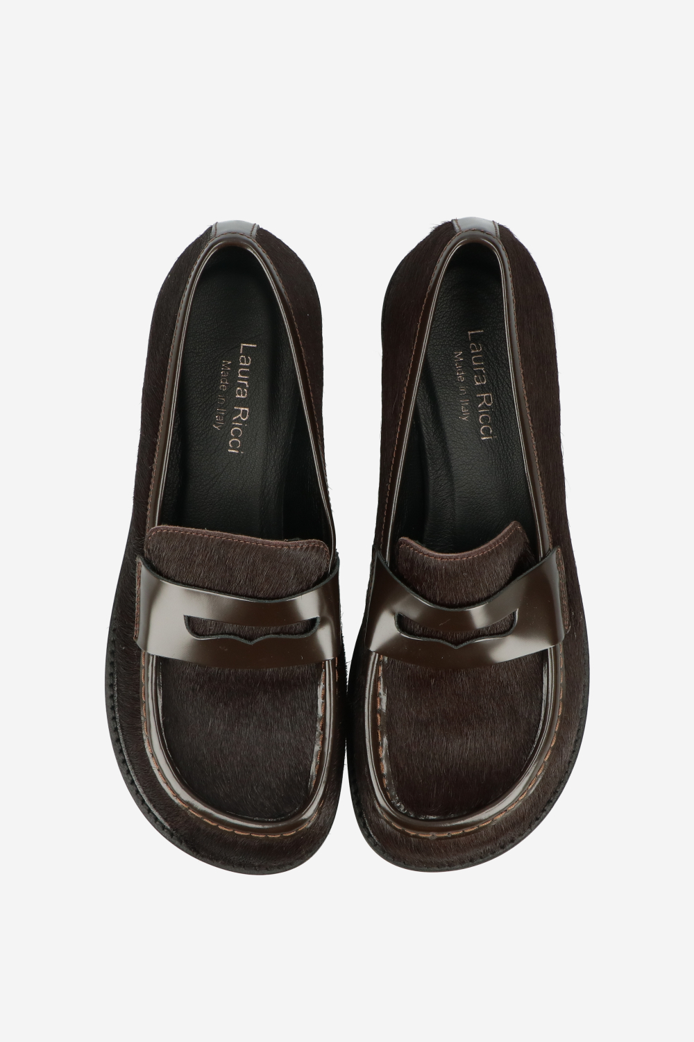 Pony hair leather loafers