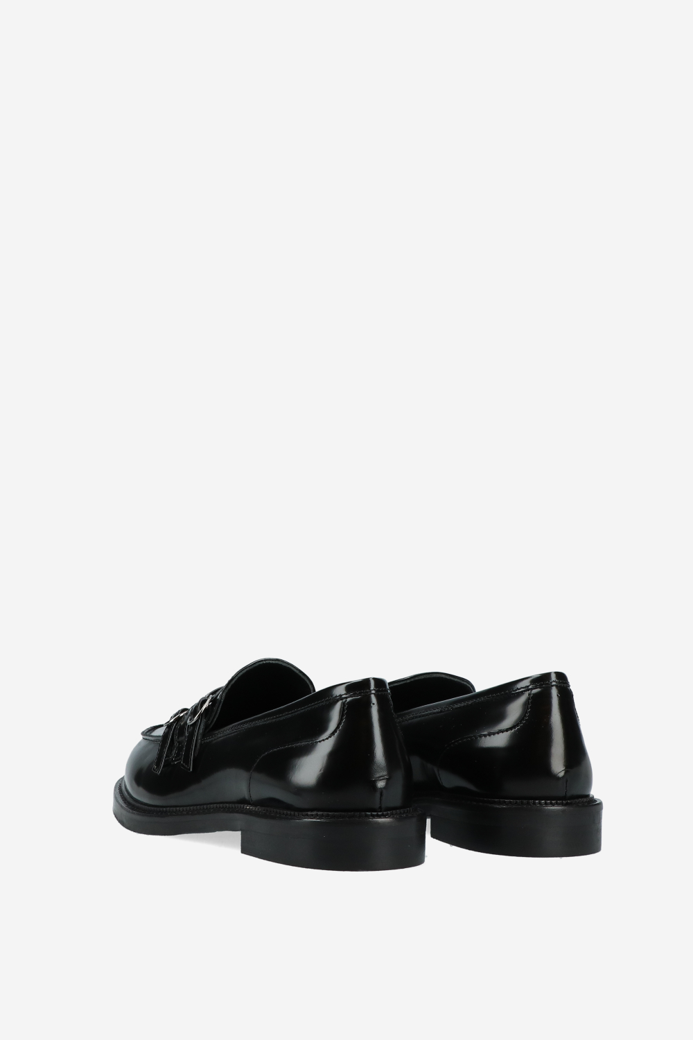 Strapped leather loafers