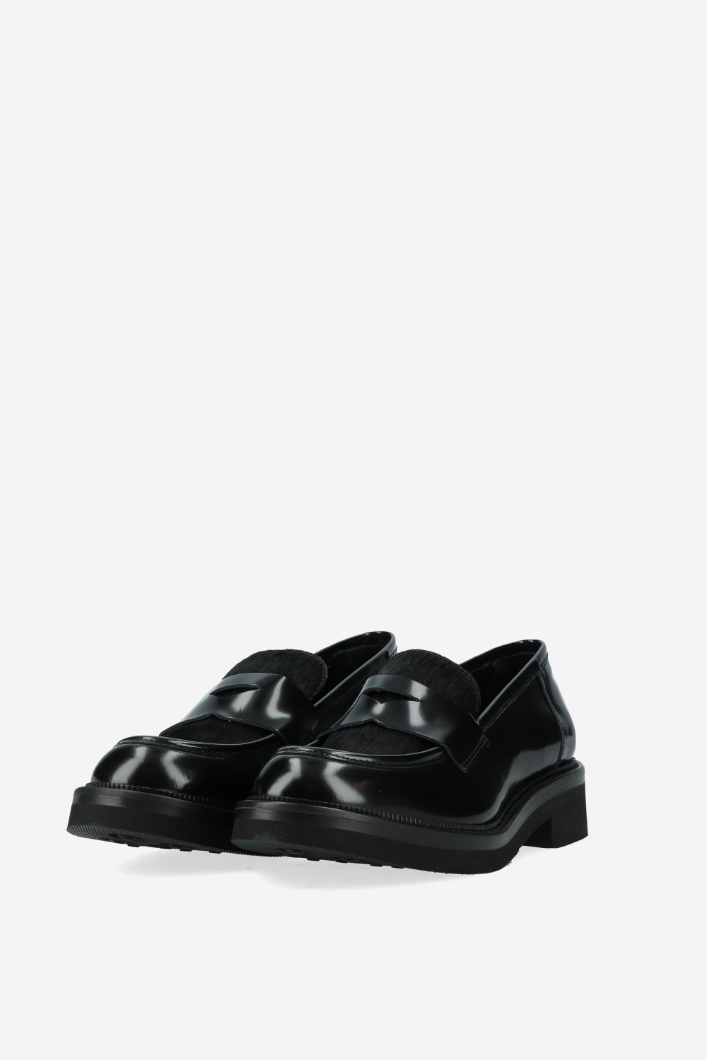 Pony hair leather loafers