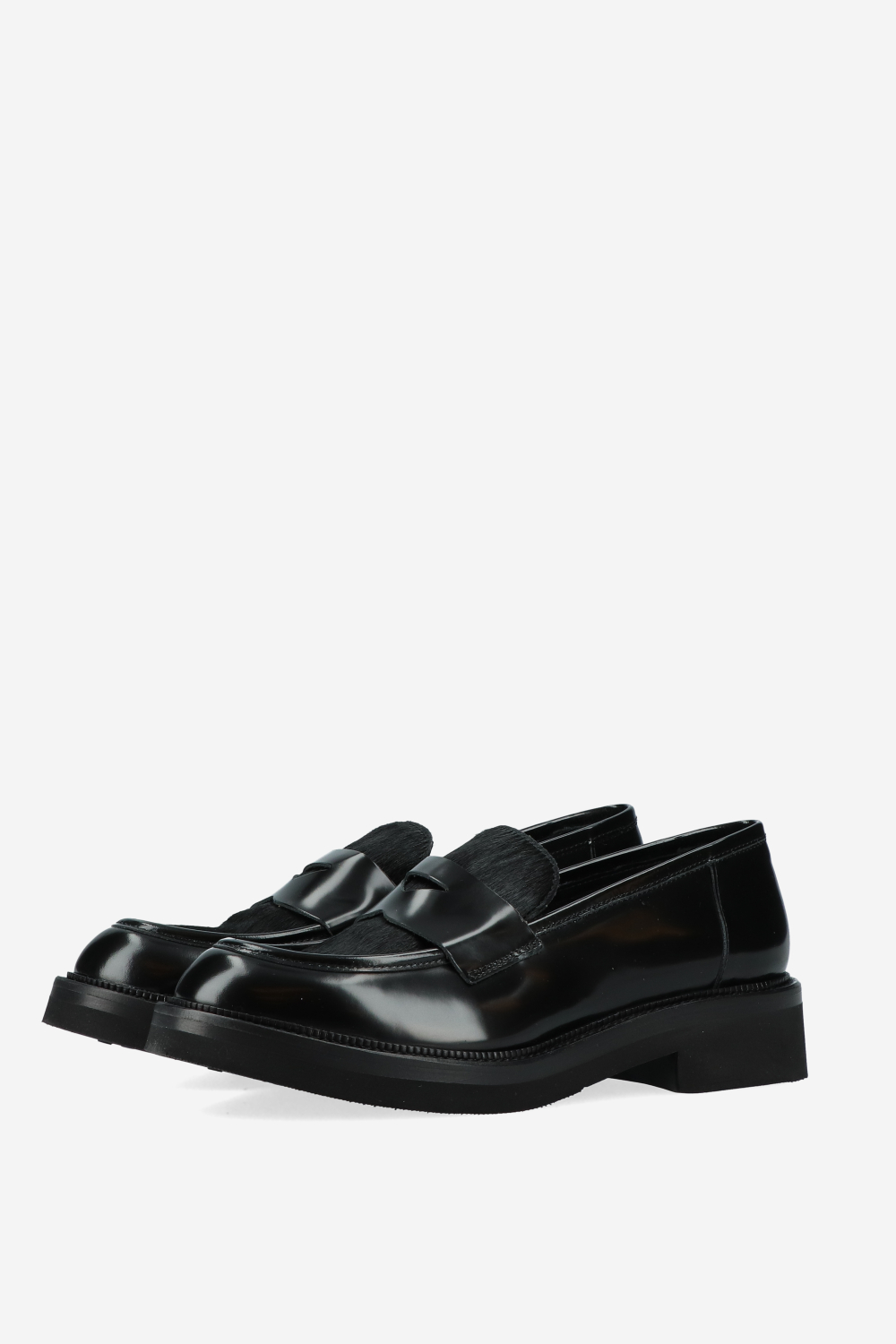 Pony hair leather loafers