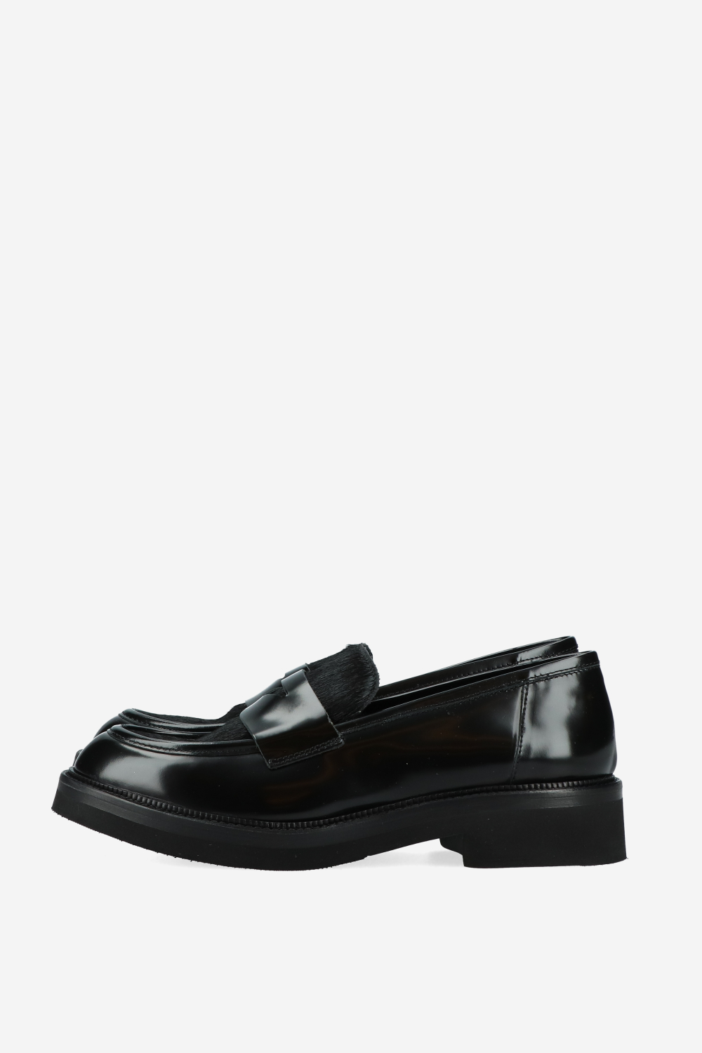 Pony hair leather loafers