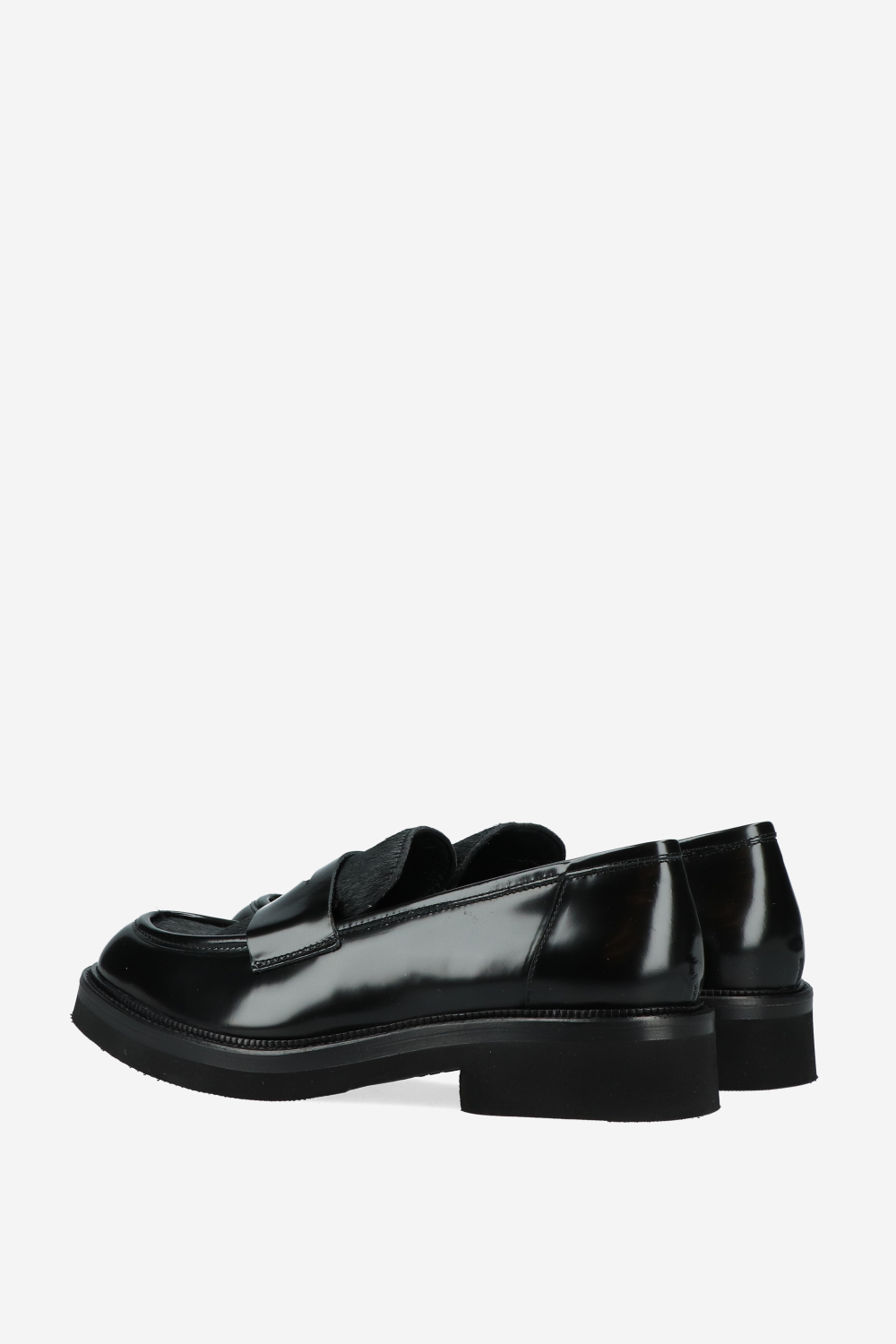 Pony hair leather loafers