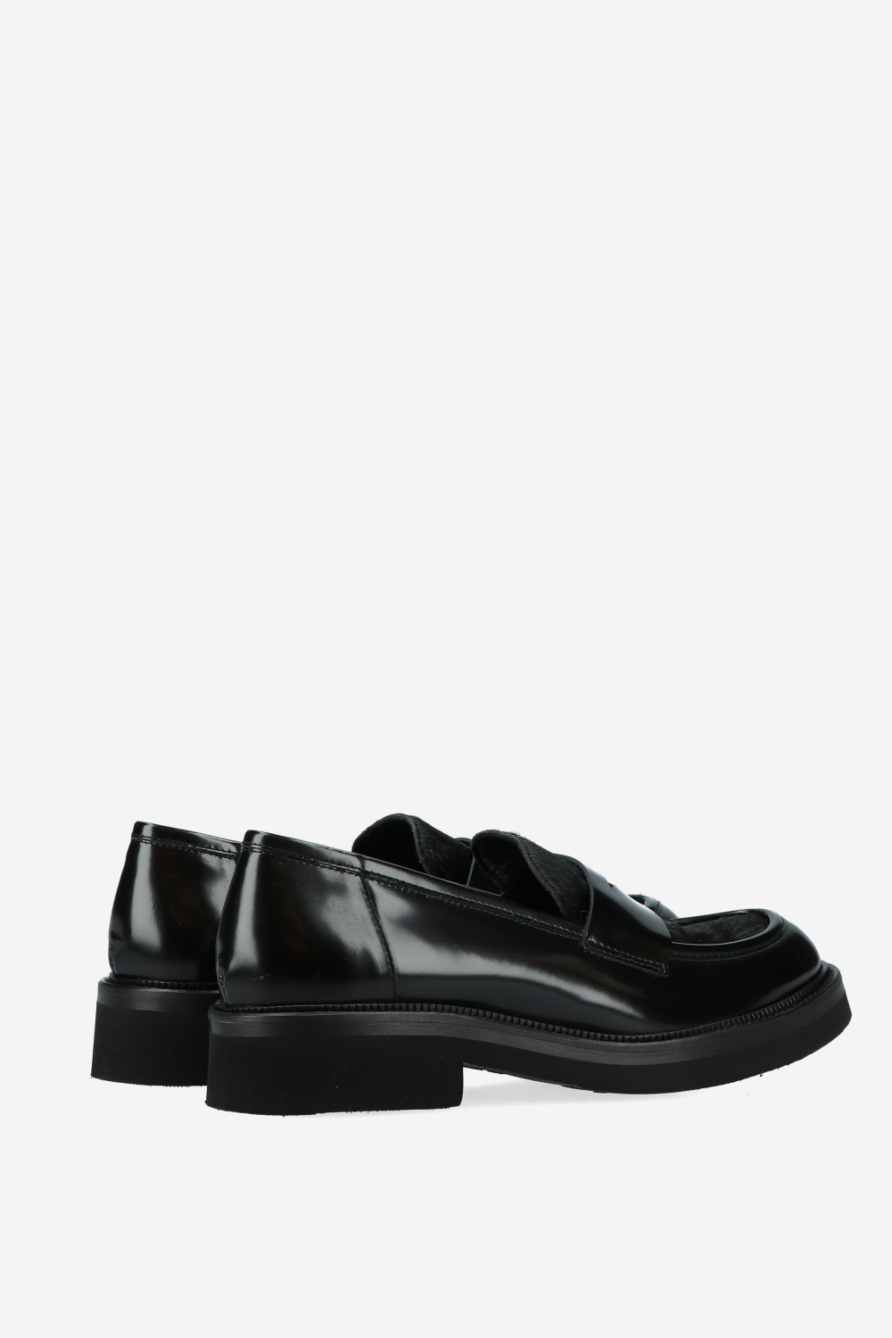 Pony hair leather loafers