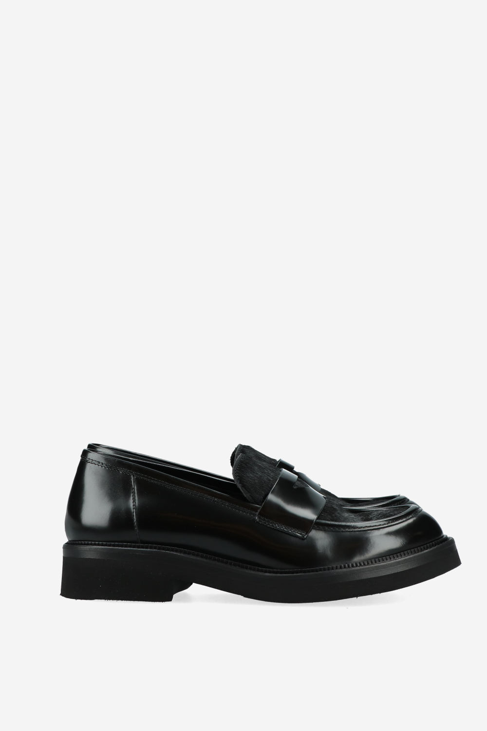 Pony hair leather loafers