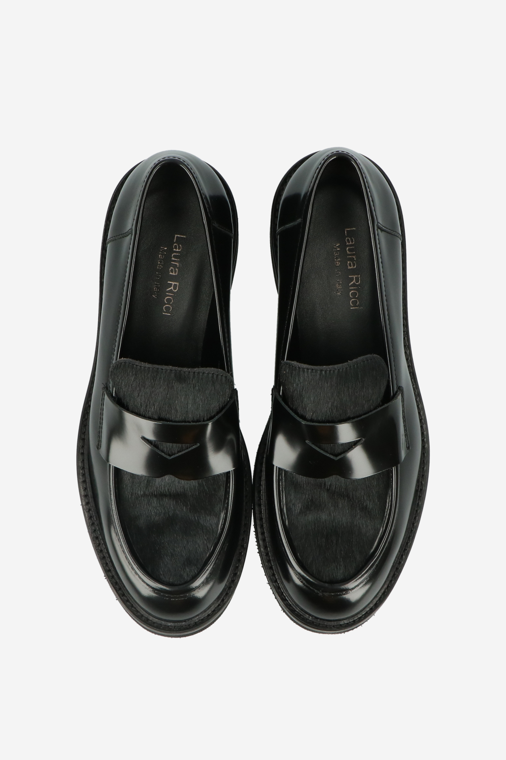 Pony hair leather loafers