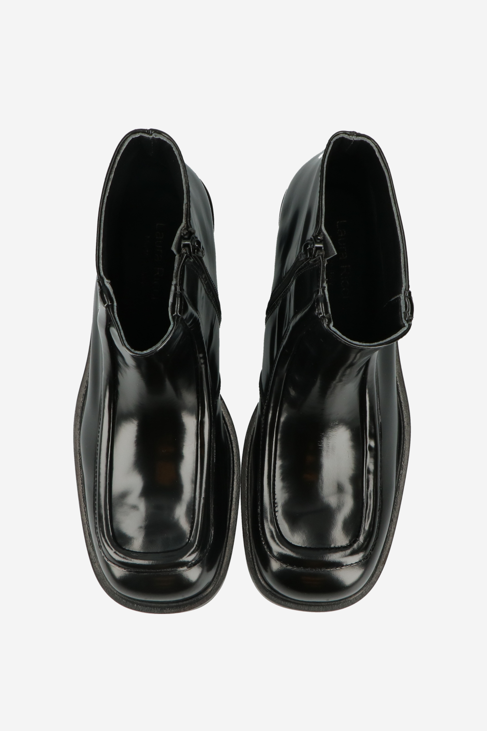 Polished leather ankle boots