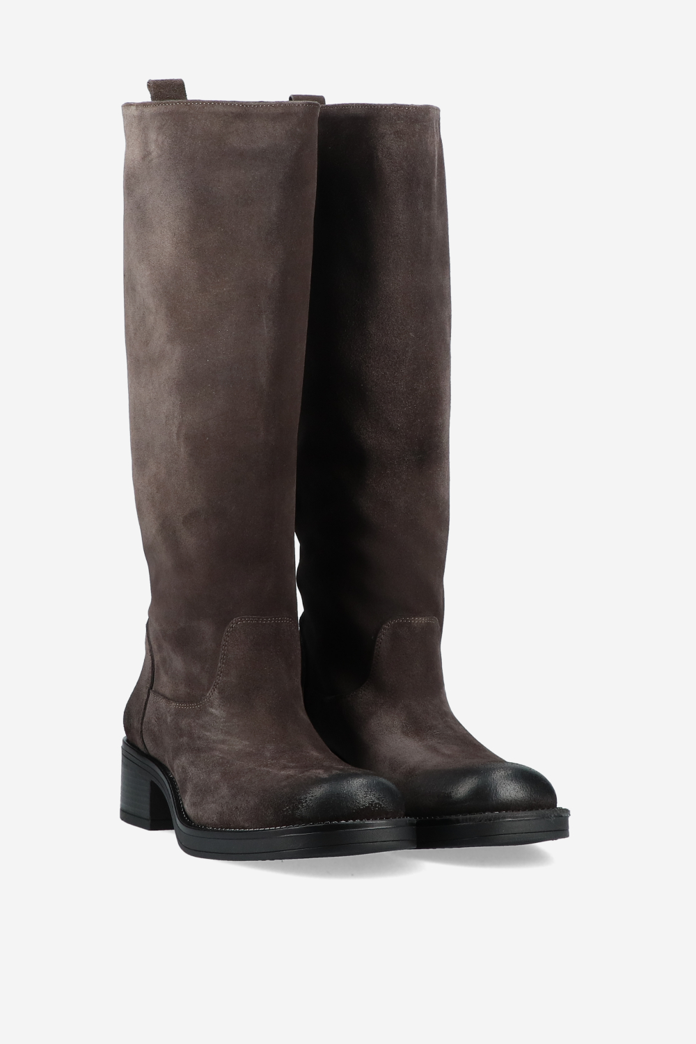 Knee-high suede boots