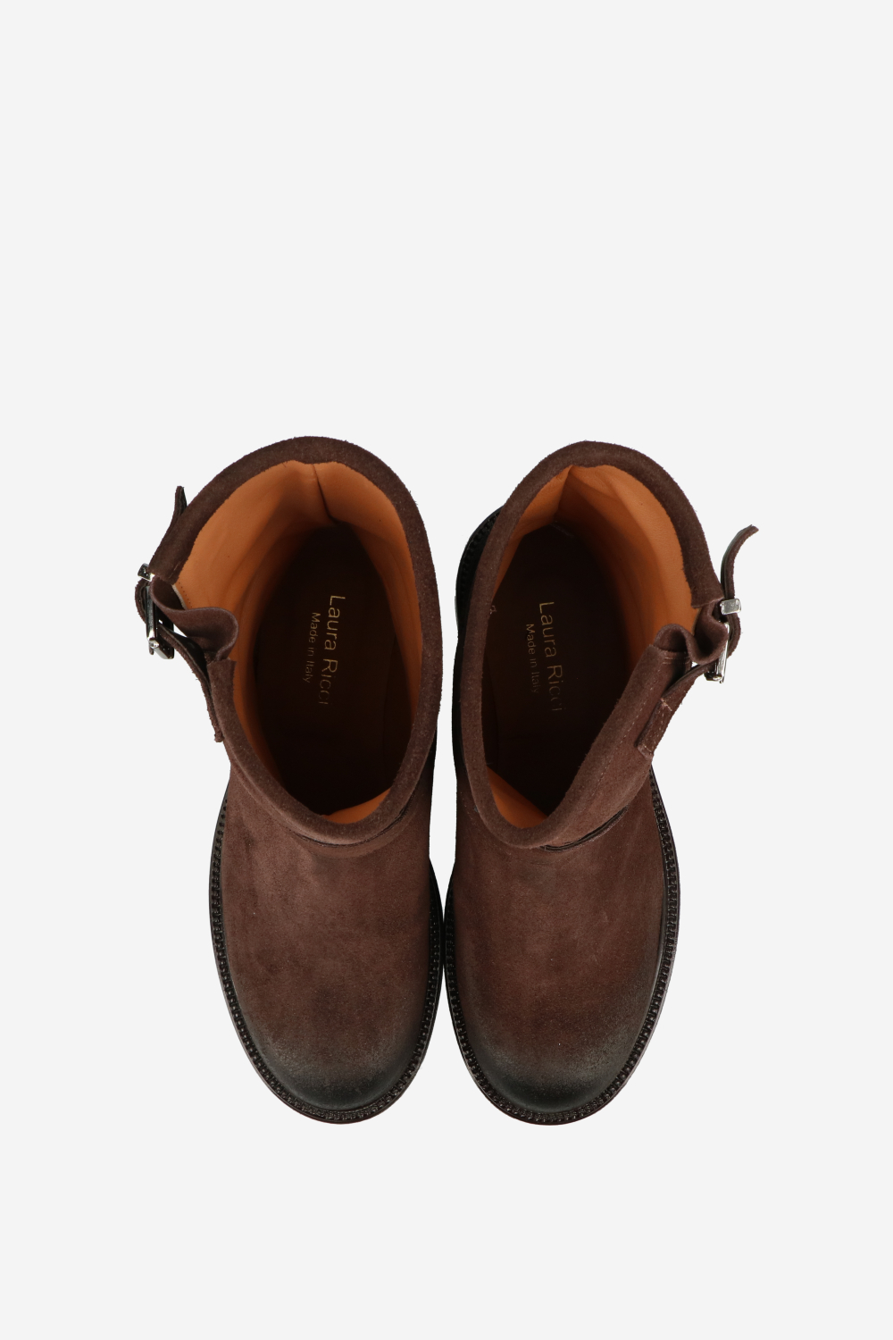 Buckled suede ankle boots