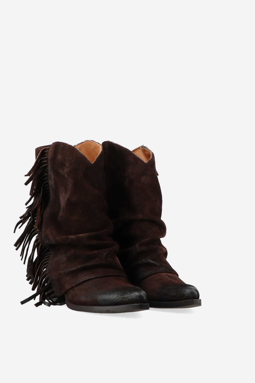 Fringes suede fold-over boots