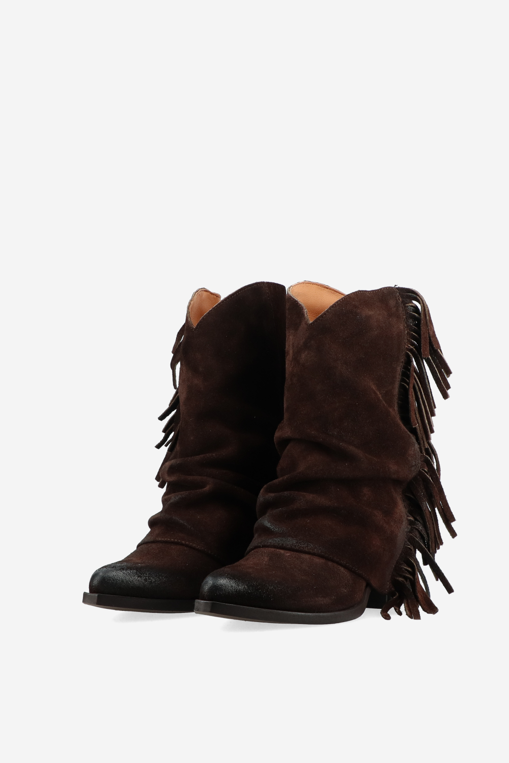 Fringes suede fold-over boots