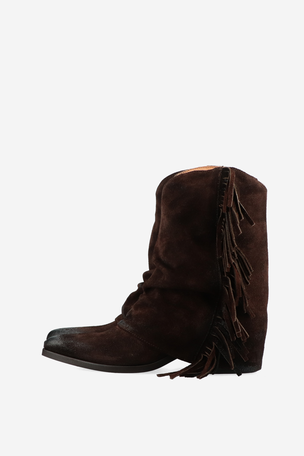 Fringes suede fold-over boots