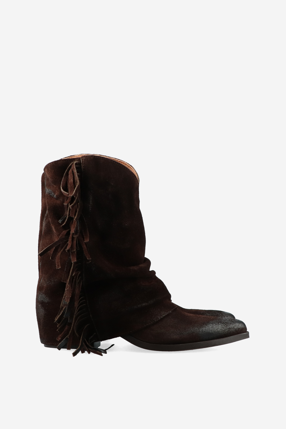 Fringes suede fold-over boots