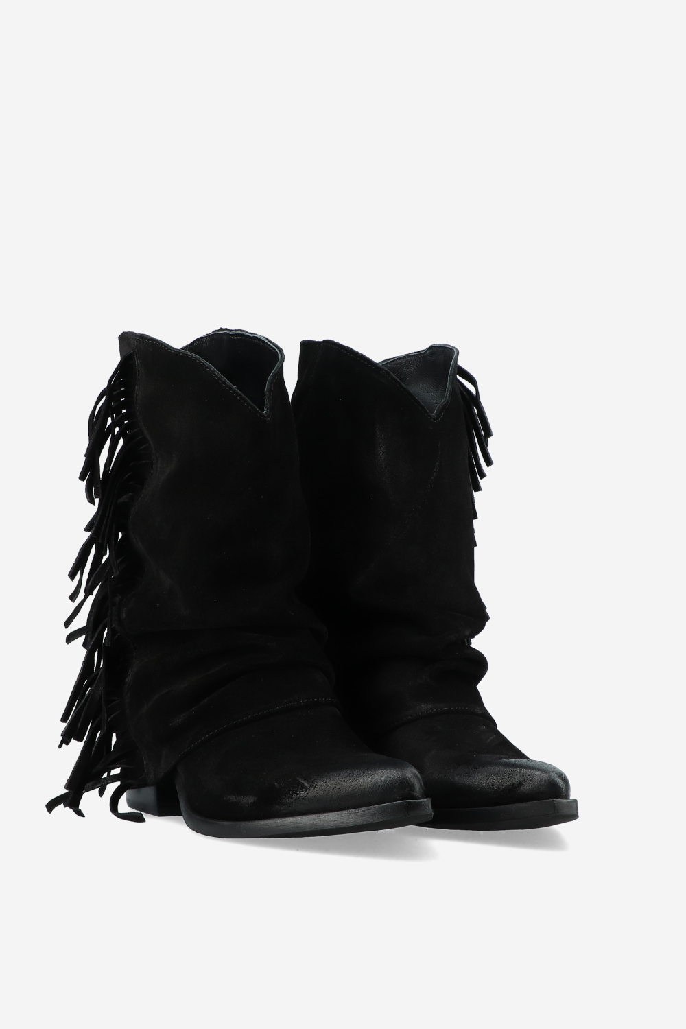Fringes suede fold-over boots