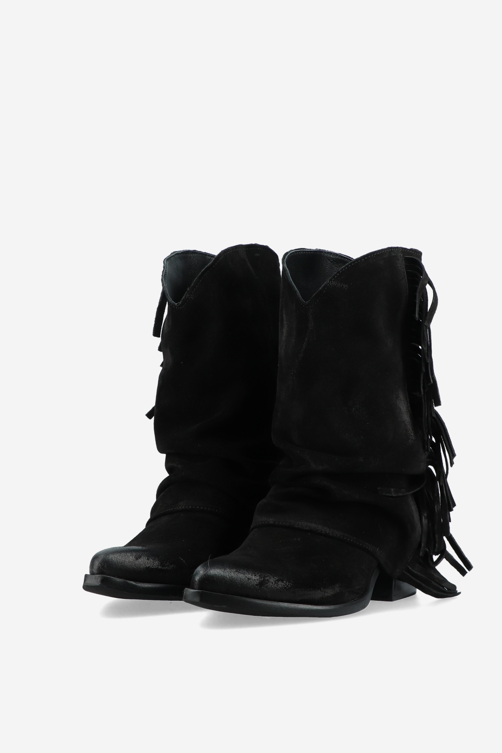 Fringes suede fold-over boots