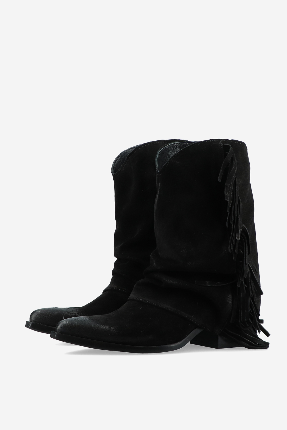 Fringes suede fold-over boots