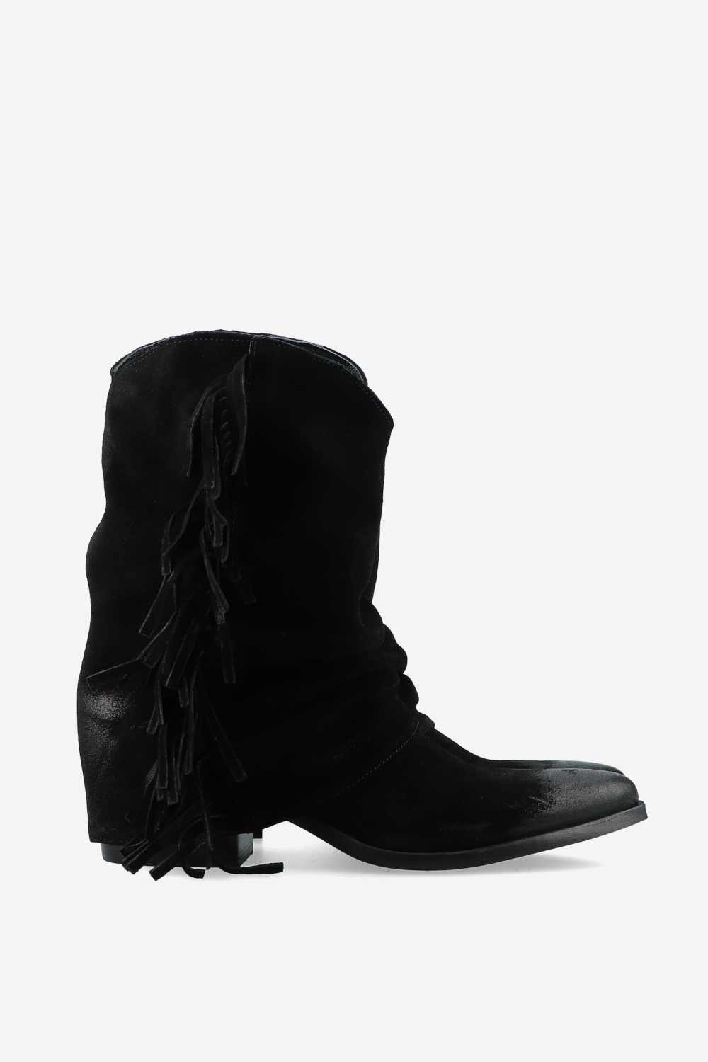 Fringes suede fold-over boots