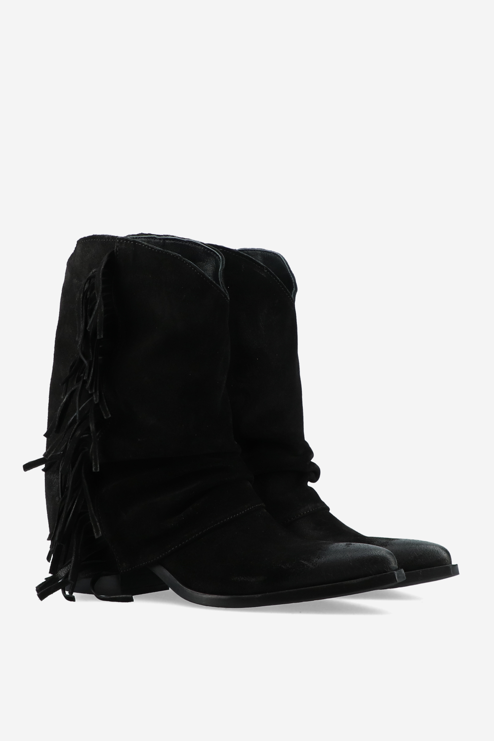 Laura Ricci - Fringes suede fold-over boots