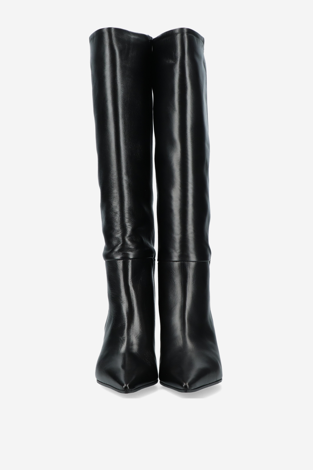 Slouchy leather high boots