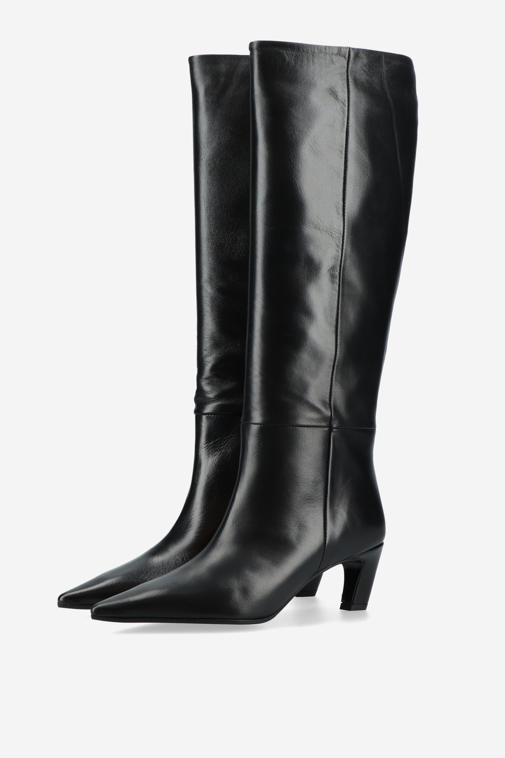 Slouchy leather high boots