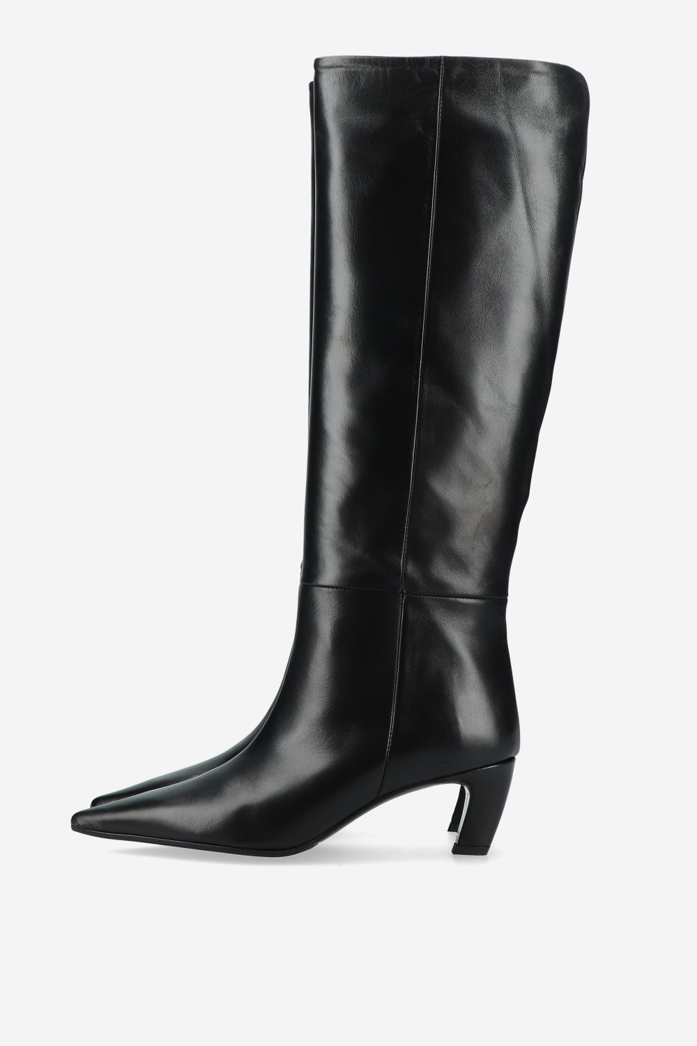 Slouchy leather high boots