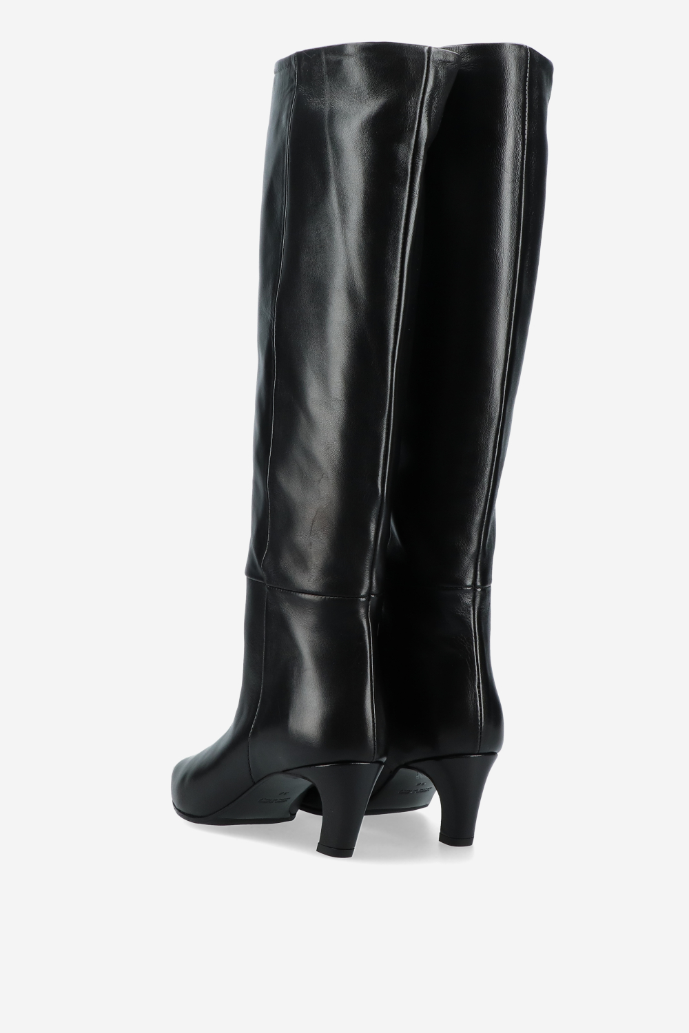 Slouchy leather high boots
