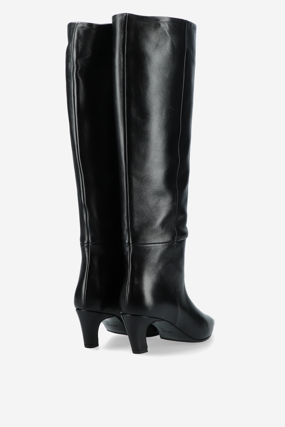 Slouchy leather high boots