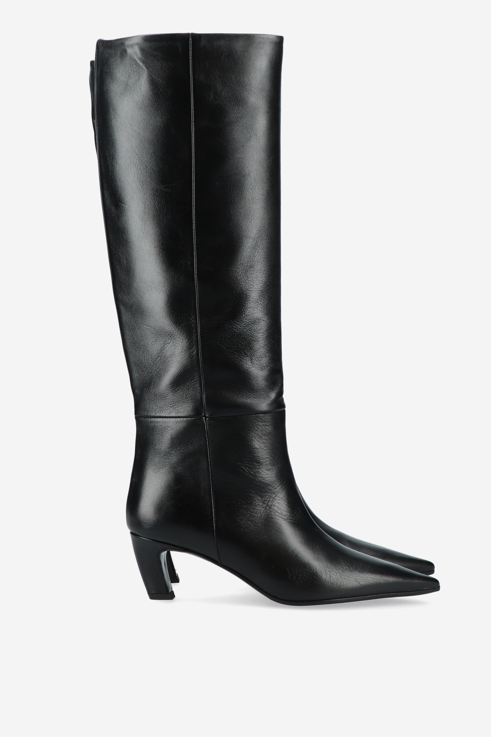 Slouchy leather high boots